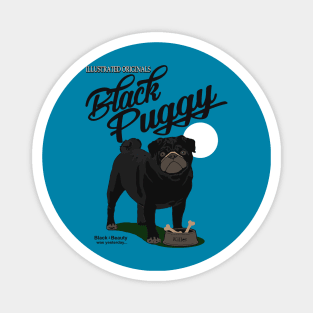 Black Puggy - cute Dog Magnet